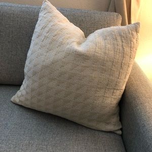 Beige Printed Throw Pillow Cover